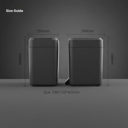 Royal Bin™ Noir 17L (Limited Edition) Smart Self Sealing Automatic Trash Can, Black, Modern Design, Touchless Lid in Saudi Arabia