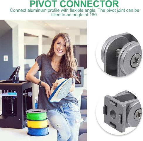 VALICLUD 4 قطع من سبائك الزنك مرنة بزاوية مفصلية محورية موصل لملف بثق الألومنيوم، تجهيزات الأجهزة الصناعية القابلة للتعديل متعددة الزوايا in Kuwait