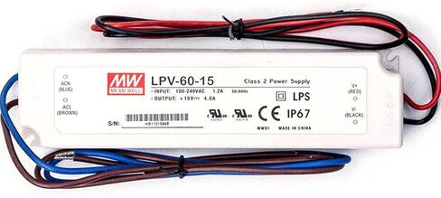 LPV-60-15 Waterproof, 60W 15V 4A - IP67 Fully Waterproof Switching Power Supply, Suitable for Outdoor LED Advertising Light Boxes, Signages, Security Cameras (90-264VAC Wide Voltage Input) in Saudi Arabia