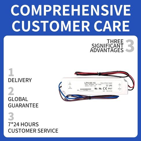 LPV-60-15 Waterproof, 60W 15V 4A - IP67 Fully Waterproof Switching Power Supply, Suitable for Outdoor LED Advertising Light Boxes, Signages, Security Cameras (90-264VAC Wide Voltage Input) in Saudi Arabia