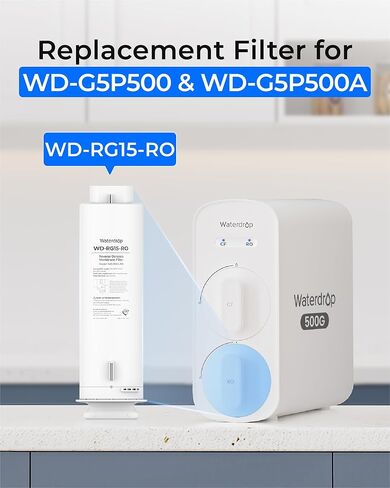 Waterdrop G5P500-RO Filter, Replacement for Waterdrop G5P500 & G5P500A Undersink Reverse Osmosis System, 24-month Lifetime in Saudi Arabia