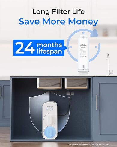 Waterdrop G5P500-RO Filter, Replacement for Waterdrop G5P500 & G5P500A Undersink Reverse Osmosis System, 24-month Lifetime in Saudi Arabia