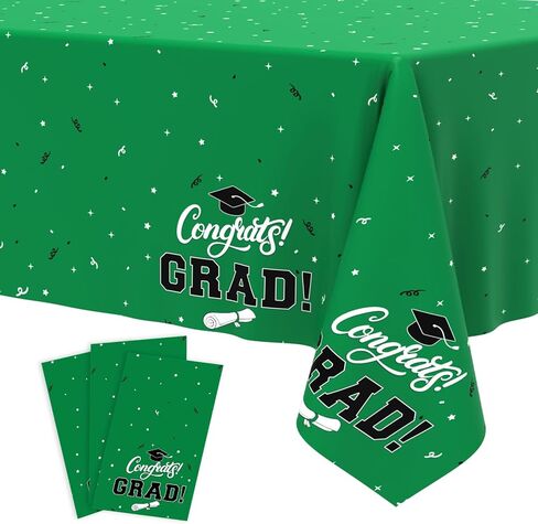 مفرش طاولة التخرج من تبسون 2026، 3 عبوات من أغطية الطاولات البلاستيكية للاستعمال مرة واحدة مقاس 54 بوصة × 108 بوصة، لوازم حفلات التخرج للتخرج من الكلية والمدرسة الثانوية (أسود) in Kuwait