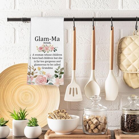 glamma هدايا مناشف المطبخ ديكور 16x24، glamma مناشف الأطباق القماشية مناشف الأطباق هدايا منشفة الشاي لعيد الأم، أفضل هدية للجدة من حفيدة حفيد المطبخ منشفة اليد ديكور in Saudi Arabia