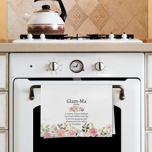 glamma هدايا مناشف المطبخ ديكور 16x24، glamma مناشف الأطباق القماشية مناشف الأطباق هدايا منشفة الشاي لعيد الأم، أفضل هدية للجدة من حفيدة حفيد المطبخ منشفة اليد ديكور in Saudi Arabia