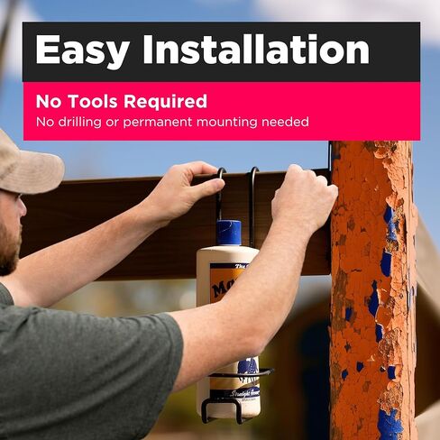 حامل زجاجة رذاذ من سينيك رود، شماعة شديدة التحمل، تناسب زجاجة رذاذ سعة 1 لتر بقطر 3.5 بوصة، خطاف بوابة/لوح 2 بوصة، مطلي بالمسحوق، مصنوع في الولايات المتحدة الأمريكية منظم مرآب مثبت على الحائط لمستلزمات الخيول (طراز SRB1) in Kuwait