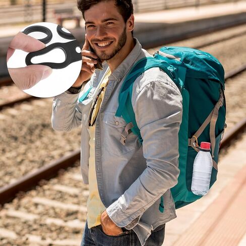 6 عبوات من سلسلة مفاتيح زجاجة المياه، حامل زجاجة مياه من السيليكون مع مشابك حلقة مفاتيح، حامل حلقة زجاجات عالمية لحقائب الظهر، صالة الألعاب الرياضية (أسود، أزرق، أخضر، أحمر وردي، أحمر، برتقالي) in Kuwait