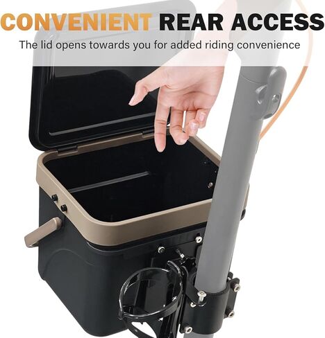 Front Scooter Basket Quick Release with Lid 30lb Loading Capacity Front Basket for Teenager Adult Scooter with Cup Holder Long-Lasting Sturdy Stable Easy Assembly in Saudi Arabia