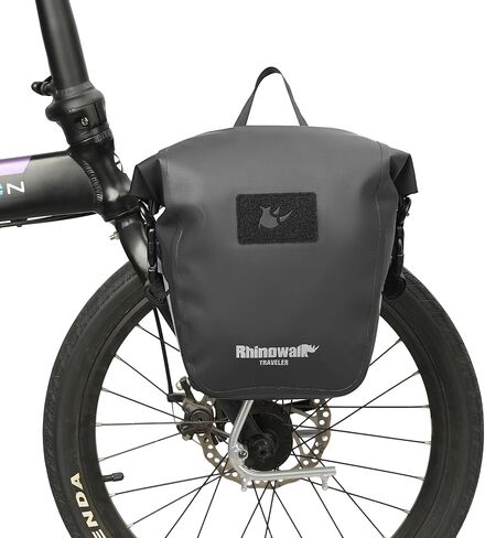 Rhinowalk Waterproof Bike Pannier Bag 12L Quick Release TPU with Shoulder Strap Reflective Design for Commuting Touring Traveling Bikepacking, 12L in Saudi Arabia