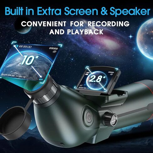 تلسكوب ذكي منكسر احترافي بتركيز تلقائي تلسكوبات إلكترونية رقمية محمولة للبالغين عالية الطاقة مع بطاقة SD سعة 32 جيجابايت in Kuwait