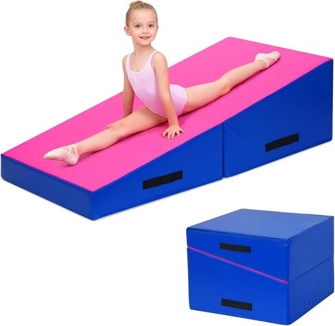 Srora Cheese Mat Gymnastics – 56" x 28" & 48" x 24" Foldable Non-Slip Cheese Mat for Tumbling, Walkovers & Backbends, High-Density Foam, Waterproof PU Cover, Ideal for Kids Gymnastics & Home Use in Kuwait
