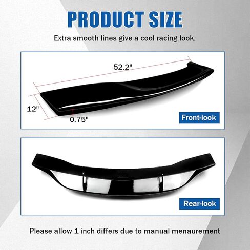 سبويلر أسود لامع متوافق مع 2010-2016 مرسيدس بنز W212 E350 E550 E63 RT Style Trunk Wing Rear Trunk Lip Spoilers مظهر رياضي in Kuwait