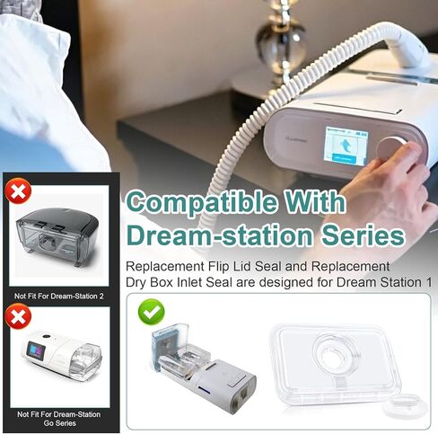 حشية آلة CPAP مع مجموعة الصندوق الجاف وغطاء الخزان المتوافق مع غرفة المياه Dreamstation 1، وحشوات السيليكون CPAP البديلة لمرطب Phillips Dreamstation in Kuwait