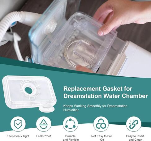 حشية آلة CPAP مع مجموعة الصندوق الجاف وغطاء الخزان المتوافق مع غرفة المياه Dreamstation 1، وحشوات السيليكون CPAP البديلة لمرطب Phillips Dreamstation in Kuwait