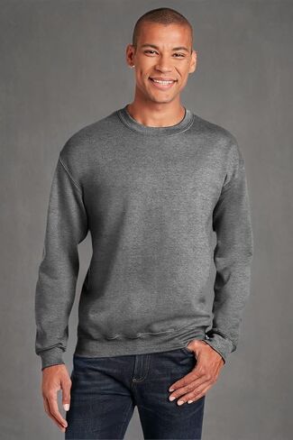 Gildan Adult Fleece Crewneck Sweatshirt, Style G18000, Graphite Heather, Medium in Saudi Arabia