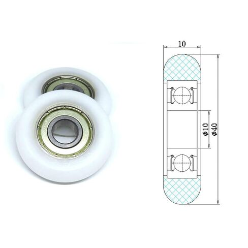 OD 40mm 10x40x10mm BSR600040-10 Bearing Pulley 4Pcs in Kuwait