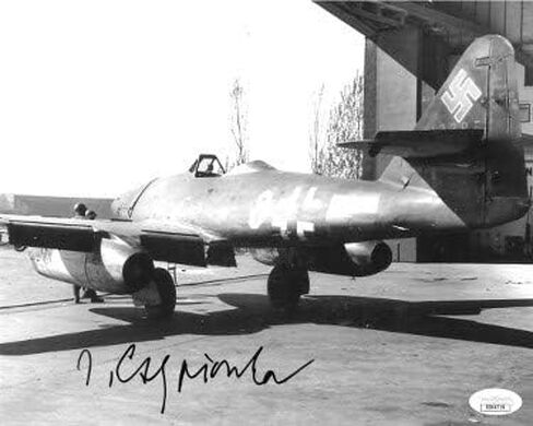 Athlon Sports CTBL-024416 Jorg Czypionka Signed WWII German ME-262 Luftwaffe Pilot Night Fighter Vintage B&W 8 x 10 in. Photo- JSA Hologram No.DD64719 in Saudi Arabia