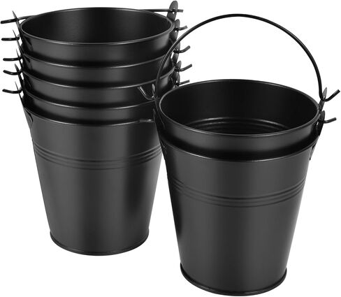 OBTANIM 7 Pack Colorful Metal Buckets with Handle Galvanized Ice Pails for Plants, Succulents, Party Favors Organizing, Rustic Home Decor or Classrooms Pencil Storage (7.1 x 5.2 inch) in Saudi Arabia