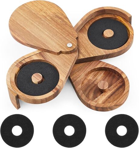 Mifoci Bamboo 5 Tier Margarita Salt Rimmer Set Magnetic Rimming Station with Lid and 5 Sponges Bar Glass Rimmer Home Bar Accessories for Cocktails Drinks House Party Bartender Supplies in Kuwait