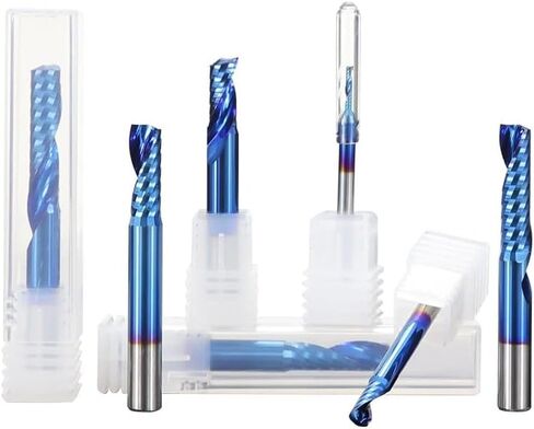 1 قطعة قطعة طحن فلوت واحدة بت كربيد التنجستن لولبية CNC راوتر بت 3.175 مللي متر-12 مللي متر مطحنة نهاية كربيد قاطع طحن فلوت واحد لقطع نحاس الألومنيوم in Kuwait