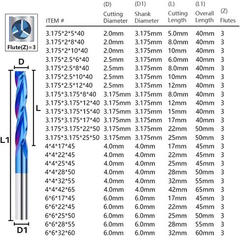 1 قطعة مطحنة نهاية كربيد التنغستن 3 الناي مطحنة نهاية مسطحة 3.175/4/6 مللي متر عرقوب دوامة راوتر بت للنجارة in Kuwait