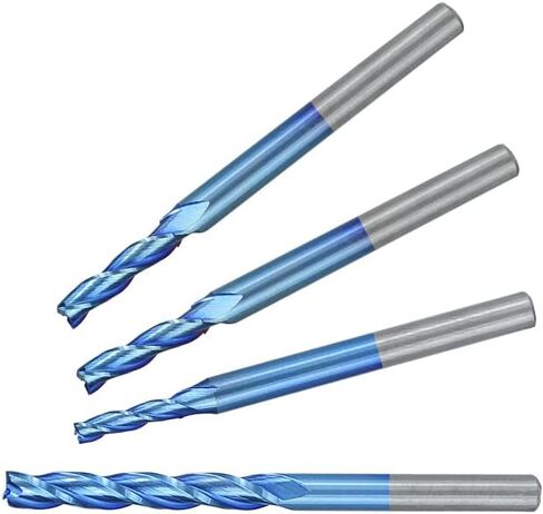 1 قطعة مطحنة نهاية مربعة من الكربيد 3 فلوت مطحنة نهاية مسطحة 3.175 مللي متر عرقوب نانو الأزرق المغلفة باستخدام الحاسب الآلي راوتر بت مطحنة نهاية القطع الألومنيوم in Kuwait