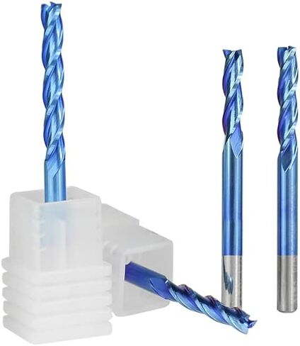 1 قطعة مطحنة نهاية مربعة من الكربيد 3 فلوت مطحنة نهاية مسطحة 3.175 مللي متر عرقوب نانو الأزرق المغلفة باستخدام الحاسب الآلي راوتر بت مطحنة نهاية القطع الألومنيوم in Kuwait