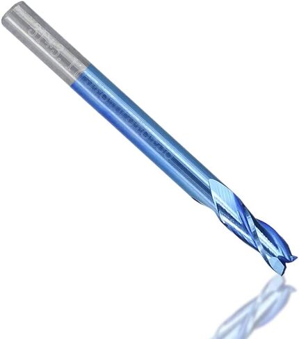 1 قطعة مطحنة نهاية مربعة من الكربيد 3 فلوت مطحنة نهاية مسطحة 3.175 مللي متر عرقوب نانو الأزرق المغلفة باستخدام الحاسب الآلي راوتر بت مطحنة نهاية القطع الألومنيوم in Kuwait