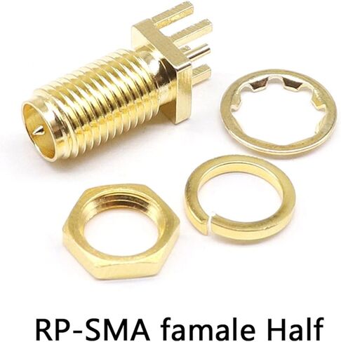 RP-SMA أنثى طول 16.5 مللي متر جاك محول القابس لحام حافة P C B مستقيم الزاوية اليمنى جبل RF النحاس موصل التوصيل المقبس نصف 1 قطعة in Saudi Arabia