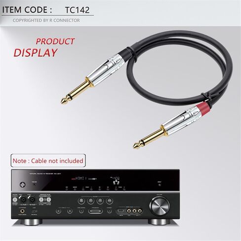 100PCS Mono 6.35MM Jack 6.3MM Male Plug Soldering Wire Connector Brass 1/4 Inch Microphone Plug(50xBlack 50xRed) in Saudi Arabia