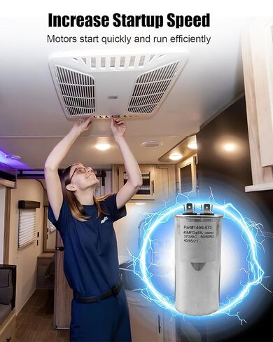 1499-5731 RV مكثف تشغيل مكيف الهواء 45 MFD 370V AC 40/85/21 50/60 هرتز، مناسب لوحدات محرك مروحة Coleman Mach، Reolace 14995731 1499-573 in Saudi Arabia