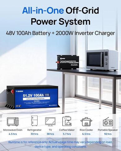 حافظة معدنية من DC HOUSE بقدرة 48 فولت 100 أمبير في الساعة، بطارية ليثيوم لعربة الجولف، بطارية 200 أمبير BMS Lifepo4 مع عاكس 2000 واط 2 في 1 وشاحن بطارية 48 فولت 25 أمبير، تطبيق بلوتوث للهاتف المحمول وشاشة LCD، تيار الذروة 700 أمبير in Kuwait