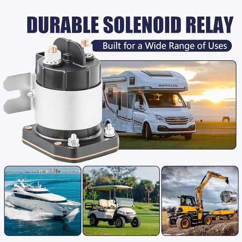 24V Continuous Duty Solenoid Relay, 4 Terminal Heavy Duty Starter Solenoid Switch, 200A–225A Rated / 600A Surge, Replaces Trombetta 114-2411-020, for Forklift, Generator, RV, Construction Equipment in Saudi Arabia