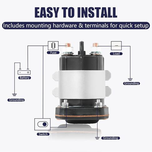 24V Continuous Duty Solenoid Relay, 4 Terminal Heavy Duty Starter Solenoid Switch, 200A–225A Rated / 600A Surge, Replaces Trombetta 114-2411-020, for Forklift, Generator, RV, Construction Equipment in Saudi Arabia