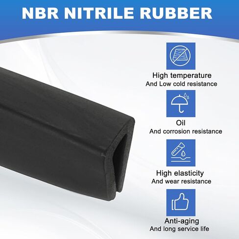 PATIKIL 1/4" 13FT Rubber Edge Trim, Flexible U Channel Edge Guard Protector for Keen Edge Sheet Metal Car Doors Hatches Table Corners, Black in Saudi Arabia