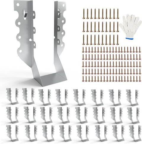 25pcs 2x6 Joist Hangers with Screws, 20-Gauge Galvanizing Face Mount Joist Hanger for Wood Posts, Hurricane Rafter Ties Clips, 2x6 Brackets for Floor Deck and Ceiling Trusses, Lumber Beam Connectors in Saudi Arabia