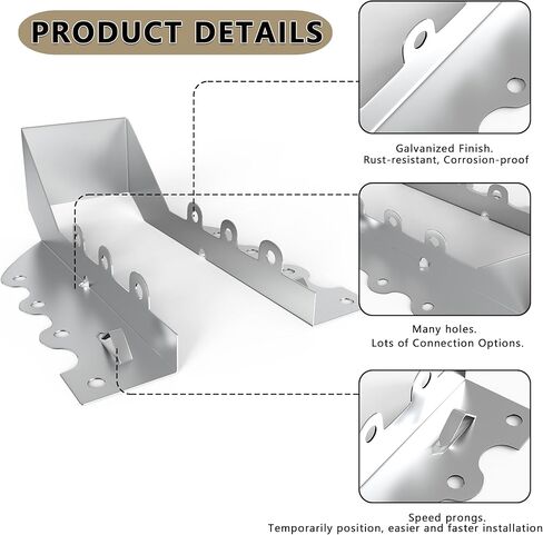 25pcs 2x6 Joist Hangers with Screws, 20-Gauge Galvanizing Face Mount Joist Hanger for Wood Posts, Hurricane Rafter Ties Clips, 2x6 Brackets for Floor Deck and Ceiling Trusses, Lumber Beam Connectors in Saudi Arabia