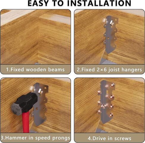 25pcs 2x6 Joist Hangers with Screws, 20-Gauge Galvanizing Face Mount Joist Hanger for Wood Posts, Hurricane Rafter Ties Clips, 2x6 Brackets for Floor Deck and Ceiling Trusses, Lumber Beam Connectors in Saudi Arabia