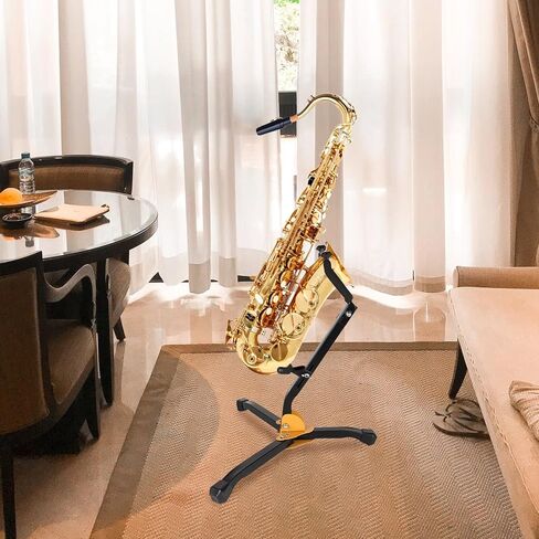 Ciieeo Non-skid Alto Tenor Saxophone Stand Foldable Sax Rack with Curved Tube for Alto Tenor Sax Woodwind Instruments Desktop Holder for Music Practice in Saudi Arabia