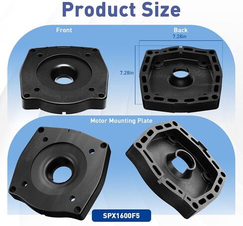 لوحة تركيب المحرك SPX1600F5، متوافقة مع سلسلة Hayward SP1600X SP2600X ونماذج VS مضخة فائقة، استبدال لوحة تركيب المضخة الفائقة شديدة التحمل، تناسب تصنيفات محرك 1/3 إلى 1-1/2 و2 HP in Kuwait