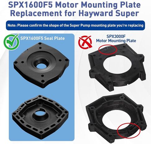 لوحة تركيب المحرك SPX1600F5، متوافقة مع سلسلة Hayward SP1600X SP2600X ونماذج VS مضخة فائقة، استبدال لوحة تركيب المضخة الفائقة شديدة التحمل، تناسب تصنيفات محرك 1/3 إلى 1-1/2 و2 HP in Kuwait