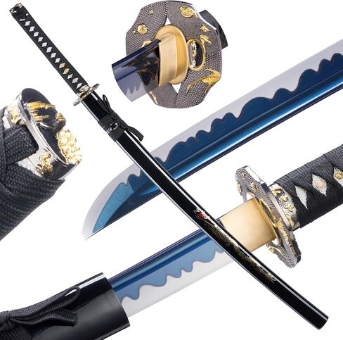 1060 High Carbon Steel Japanese Katana Samurai Sword Real Full Tang Cold Steel Training Sword للرجال والنساء ، 40.9 بوصة ، مثالية للجمع ، العرض ، الديكور in Saudi Arabia