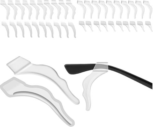 Four Styles Glasses Ear Grips -20 Pairs Eye Glasses Ear Grippers Anti-Slip Holder, Silicone Ear Hook, Glasses Ear Grip Sleeve Retainer for Sports Glasses, Sunglasses Reading Glasses (Clear) in Saudi Arabia