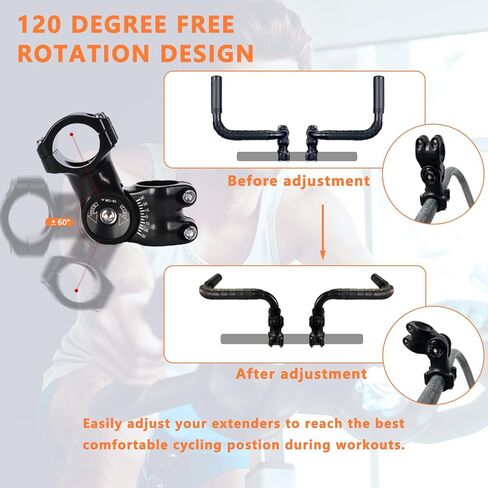 Handlebar Extenders for Peloton Bike, Universal Exercise Bike Handlebar Extension for Indoor Cycling, Treadmill, Wheelchair, Stroller - Relieve Back Pain (Sheep-Horn (with Black Tapes & Grips)) in Saudi Arabia