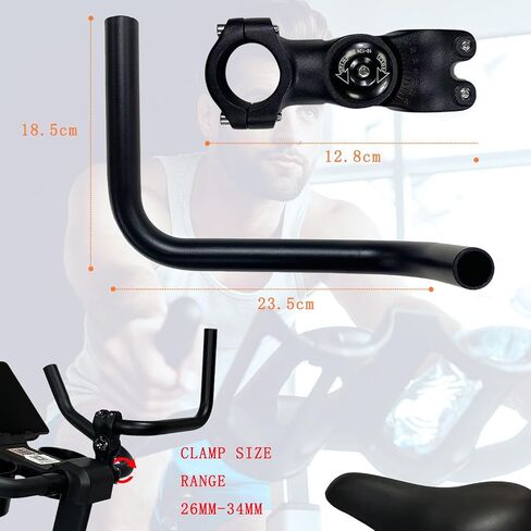 Handlebar Extenders for Peloton Bike, Universal Exercise Bike Handlebar Extension for Indoor Cycling, Treadmill, Wheelchair, Stroller - Relieve Back Pain (Sheep-Horn (with Black Tapes & Grips)) in Saudi Arabia