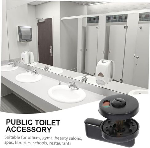 4 قطع كشك الحمام قفل الباب الترباس المرحاض العام مؤشر قفل الباب تدوير مقبض البلاستيك in Kuwait