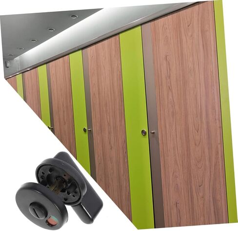 4 قطع كشك الحمام قفل الباب الترباس المرحاض العام مؤشر قفل الباب تدوير مقبض البلاستيك in Kuwait