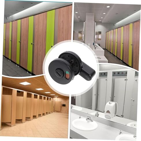 4 قطع كشك الحمام قفل الباب الترباس المرحاض العام مؤشر قفل الباب تدوير مقبض البلاستيك in Kuwait