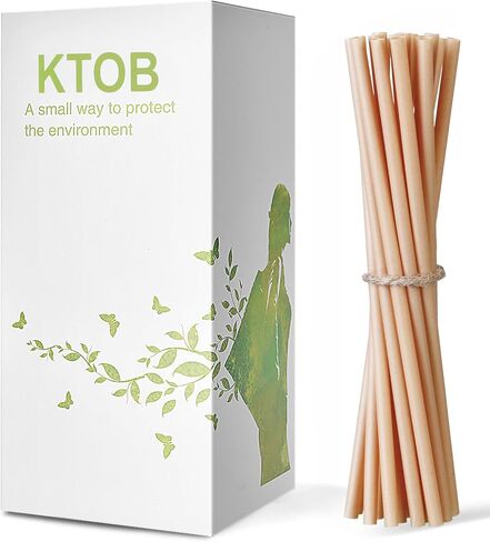 عدد 200 من شفاطات قصب السكر القابلة للتحلل من KTOB - شفاطات شرب نباتية 100% للاستعمال مرة واحدة للمشروبات الساخنة والباردة in Kuwait