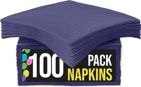 مناديل الحفلات الصلبة باللون الأزرق الداكن للاستعمال اليومي 100 قطعة من طبقتين باللون الأزرق الداكن فوط السفرة للعشاء السائبة للحفلات ومستلزمات الحفلات in Kuwait